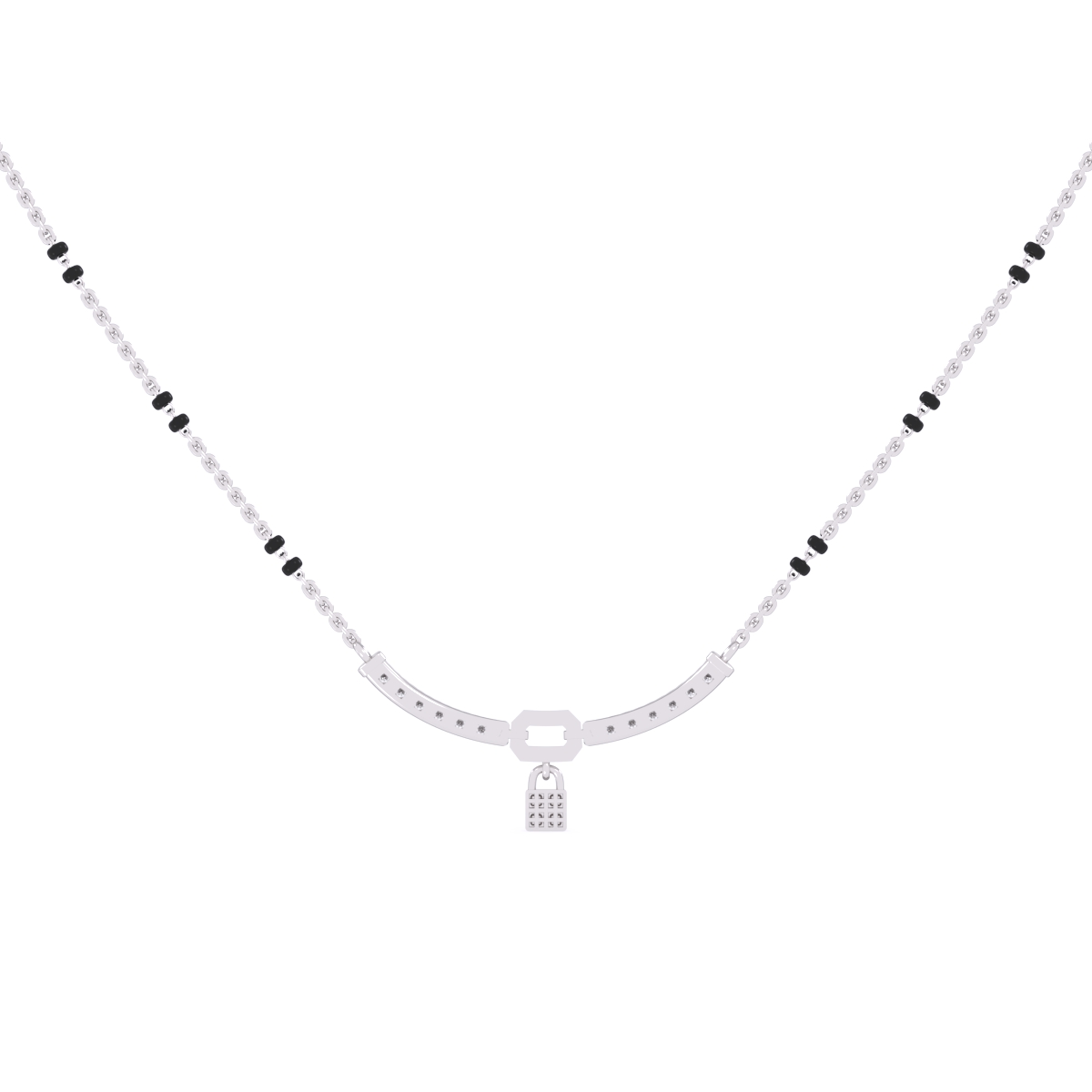 Dazzling Lock Style Lab Grown Mangalsutra